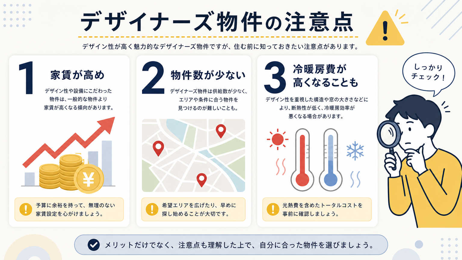 デザイナーズ物件を選ぶ前に知っておきたい注意点